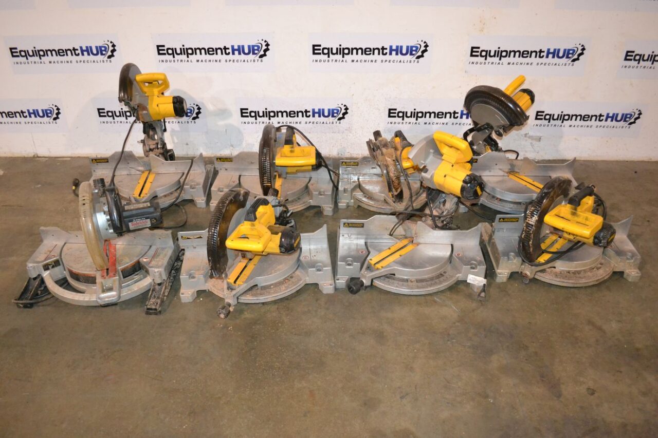 (7) Dewalt DW705 12" Miter Saw & (1) Delta 36-230 Saw (For Parts)