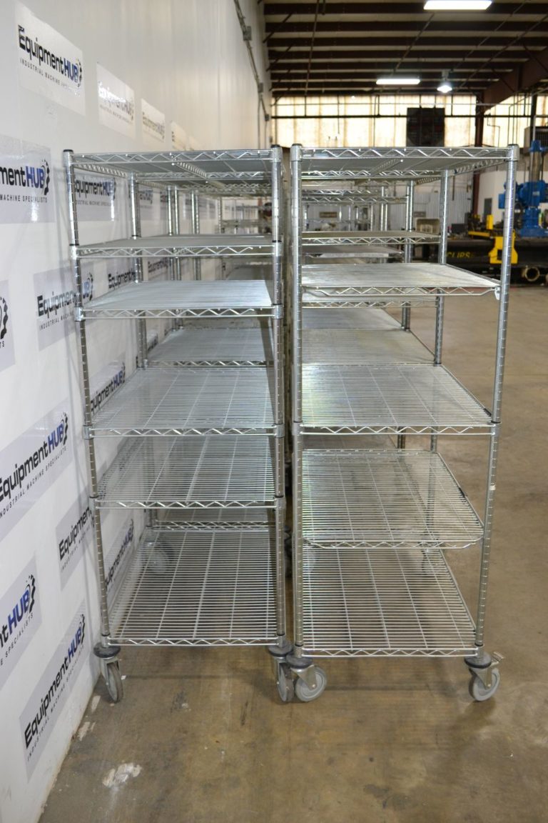 13 Total Various Sized Metro / Nexel Wire Shelving Racks w/ Casters, 72