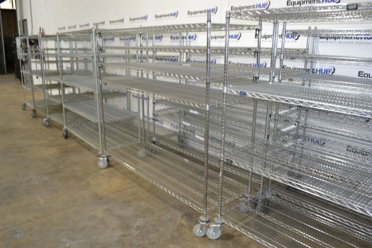 13 Total Various Sized Metro / Nexel Wire Shelving Racks w/ Casters, 72