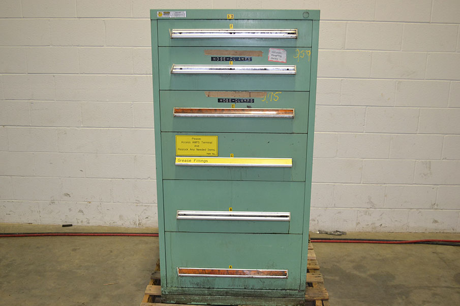 Stanley Vidmar 6 Drawer Tool Cabinet w/ Dividers, Green