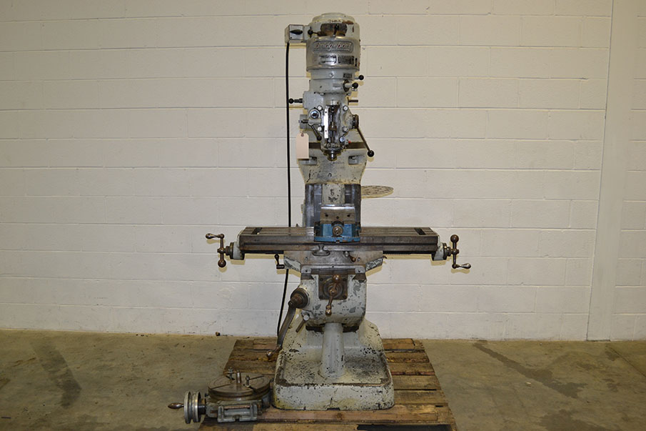 Bridgeport J Head 9" x 36" Milling Machine w/ 12" Rotary Indexing Table, Vise