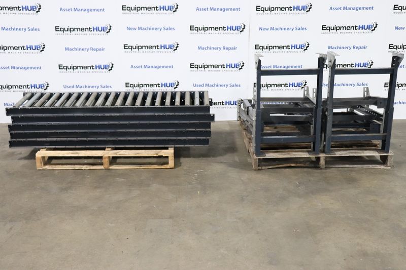 (5) 5' L x 18" W Gravity Roller Conveyor with (10) Adjustable Legs
