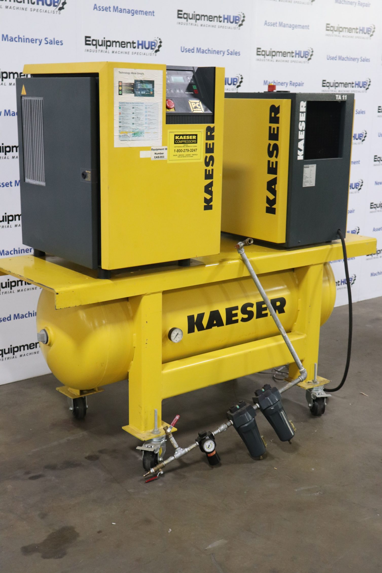 Kaeser Sm11 10hp Rotary Screw Air Compressor W Ta11 Air Dryer Tank Low Hours The Equipment Hub 9733