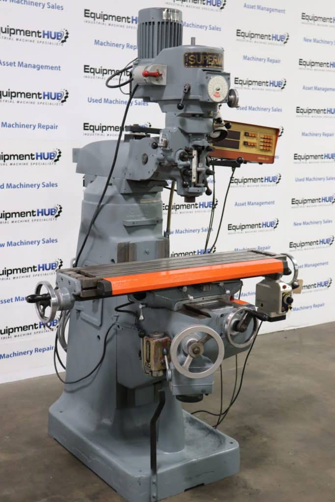 Supermax YC-1 1/2 VS 9″ x 42″ Vertical Milling Machine, DRO, Power feeds