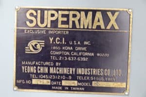 Supermax YC-1 1/2 VS 9″ x 42″ Vertical Milling Machine, DRO, Power feeds