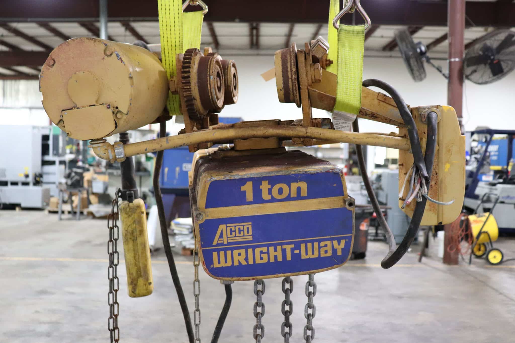 Acco WrightWay 1 Ton Electric Chain Hoist w/ Motorized Trolley The Equipment Hub