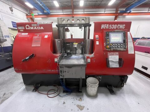 Amada HFA 530 CNC 20.9" x 20.9" Horizontal CNC Controlled Metal Cutting Band Saw