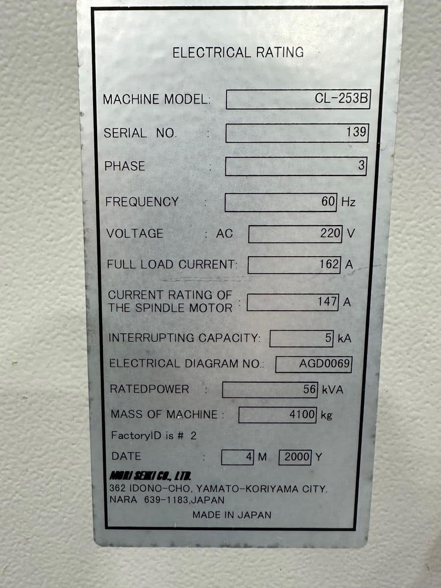 Mori Seiki CL-253B CNC Lathe | eBay