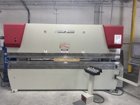 Accurpress 710012 100 Ton 12' Hydraulic CNC Press Brake w/ 2-Axis Back Gauge
