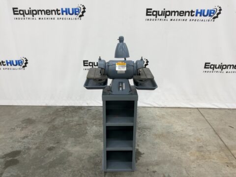 Baldor 510 6" Bench Grinder w/ Pedestal Stand, Forward / Reverse, 3 Phase