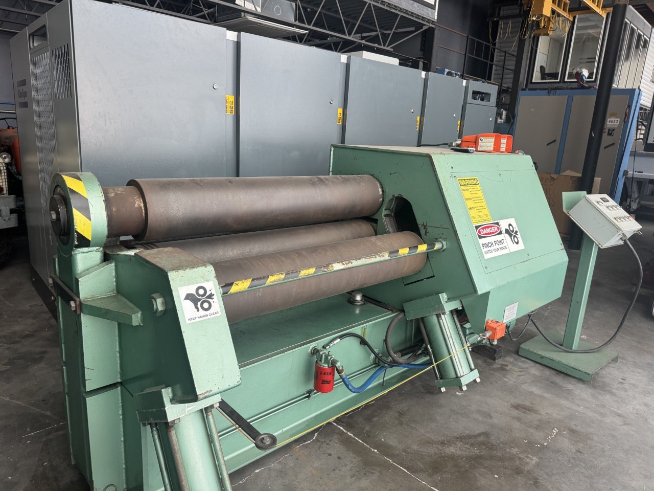 JM Montgomery 4850-H 3-Roll 1/2" x 4' Hydraulic Plate Bending Roll