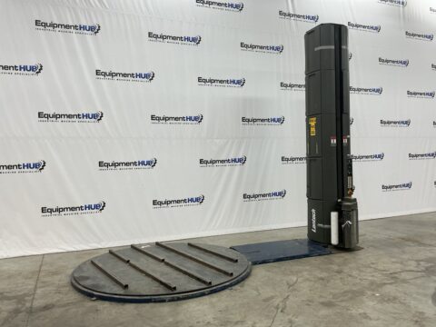 Lantech Q-300 3,500 lb Semi-Automatic Extended 12' Height Pallet Stretch Wrapper, 8' Turntable