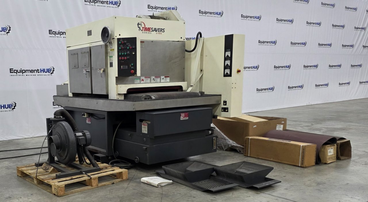 Timesavers 3131-13-044 3100 Series 37" 3-Head Wet Deburring / Finishing Machine