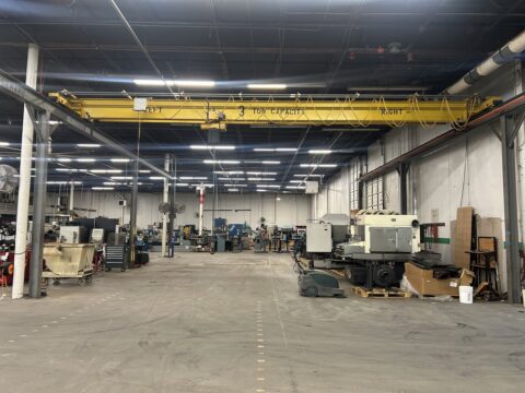 Shaw-Box 36' x 68' 3 Ton Top Running Single Girder Bridge Crane